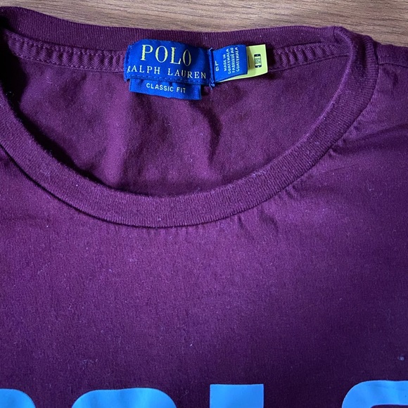Ralph Lauren Polo Men’s Long Sleeve Classic Fit T-Shirt in Maroon size Large - Picture 3 of 7